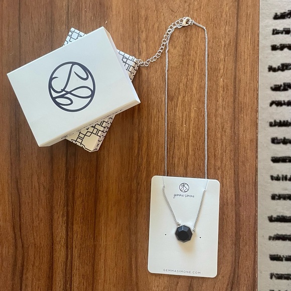 Gemma Simone Matte Black Gem Necklace - Picture 2 of 4